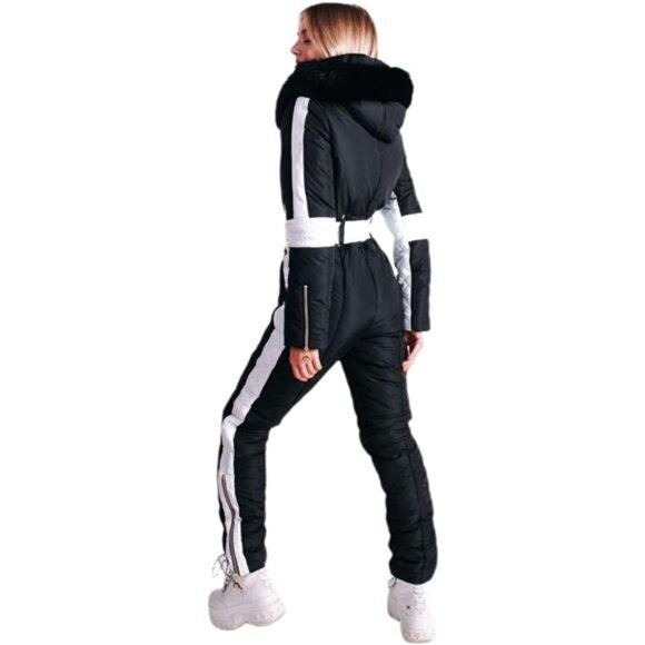 Womens Winter Onesie Ski Jumpsuits Outdoor Sports Waterproof Snowsuit - Picture 3 of 7